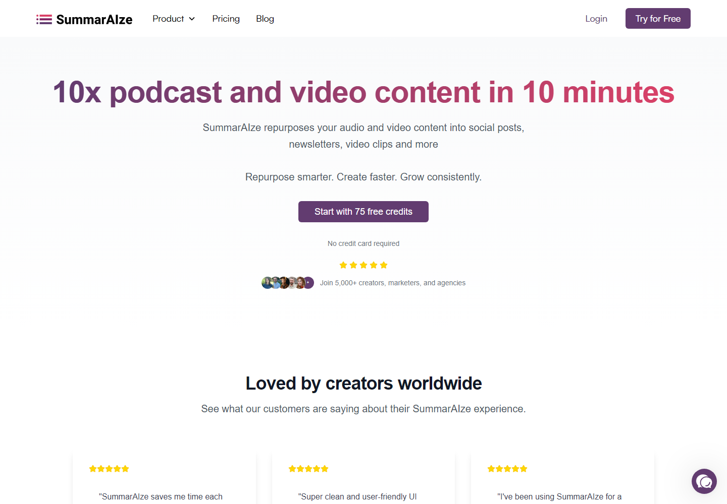 SummarAIze homepage