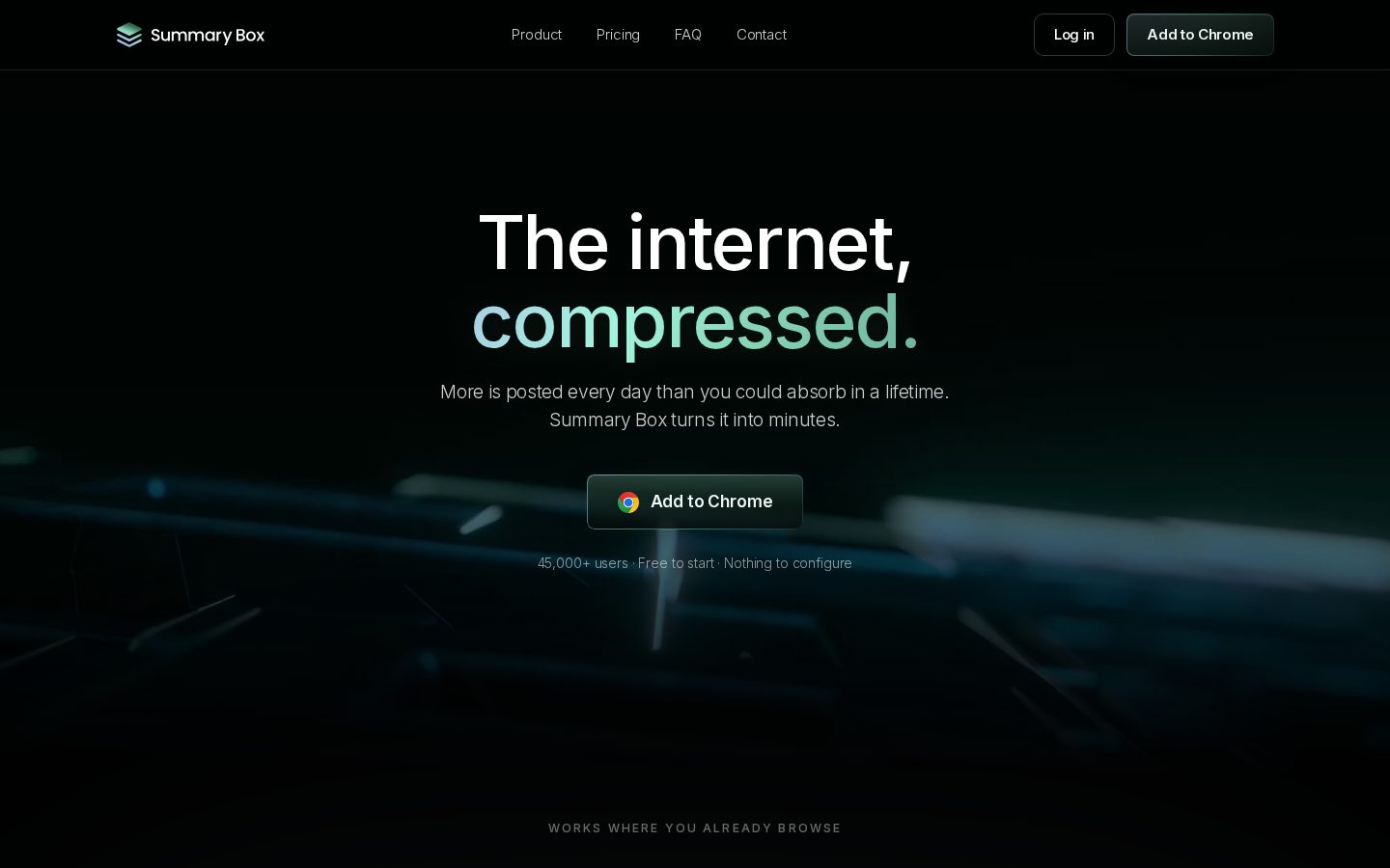 Summary Box Homepage