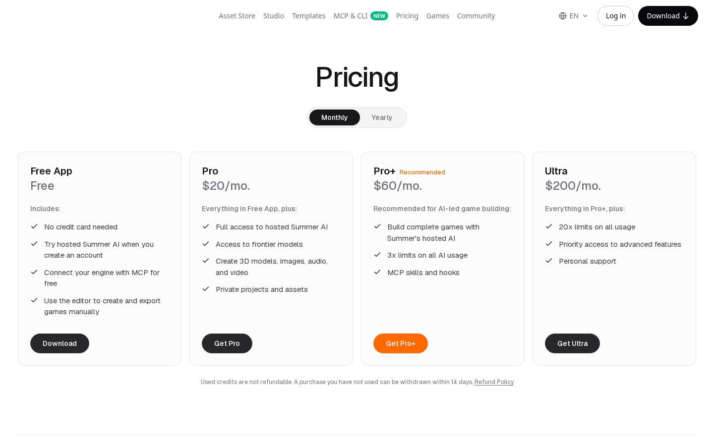 Summer Engine Pricing