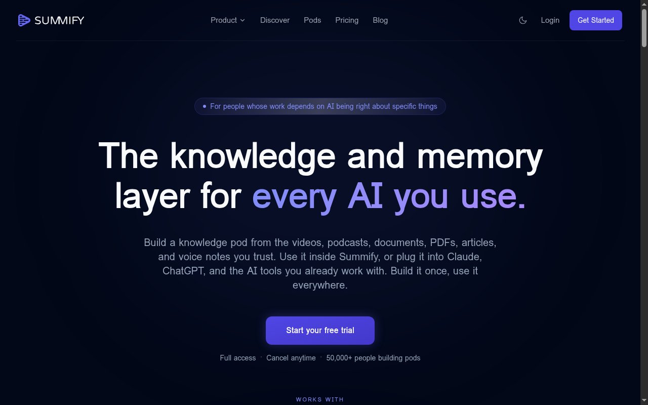 Summify homepage