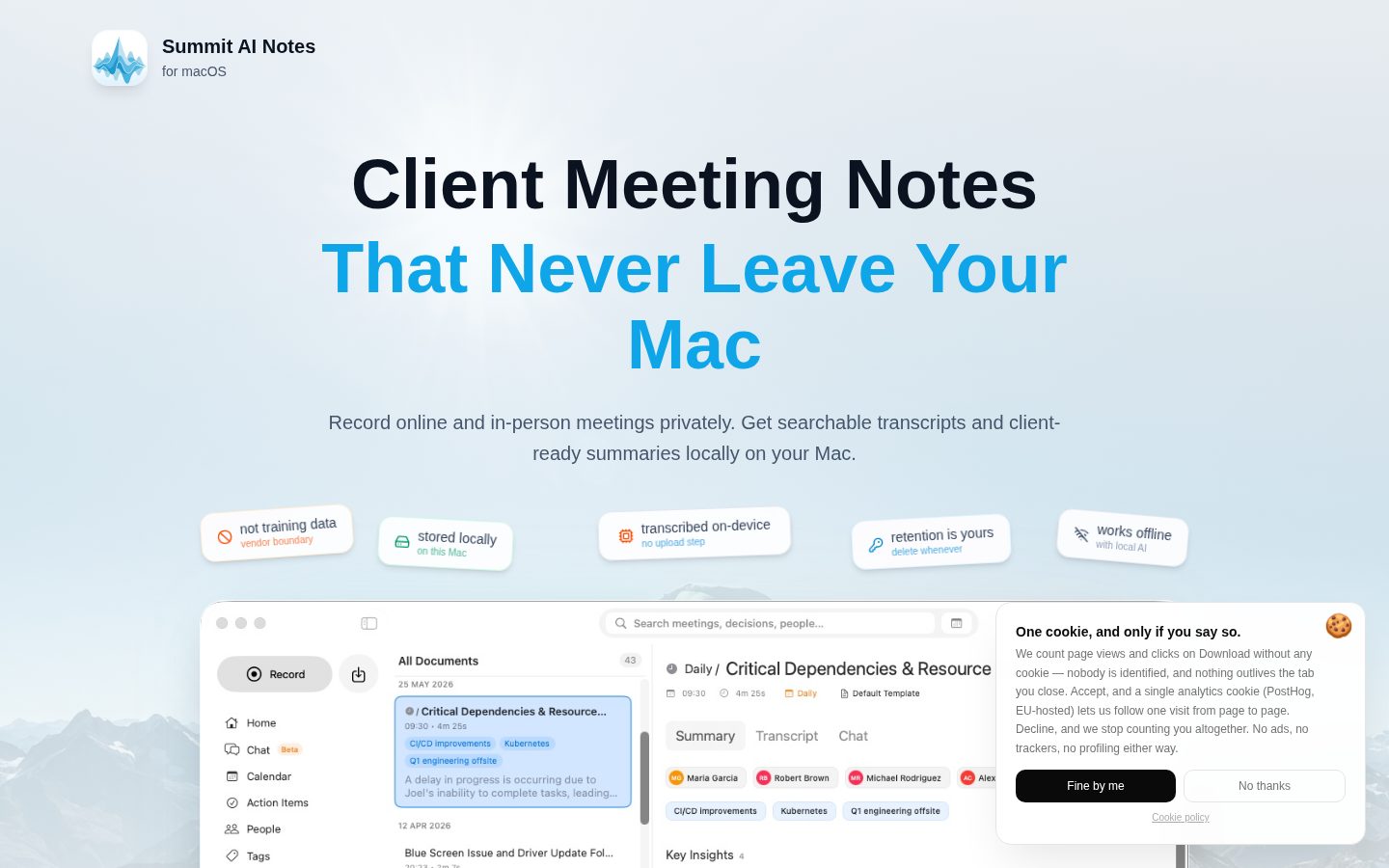 Summit AI Notes Homepage