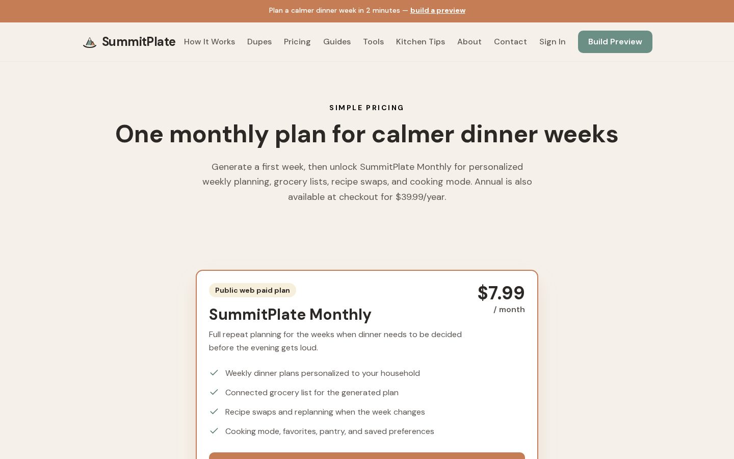 SummitPlate Pricing