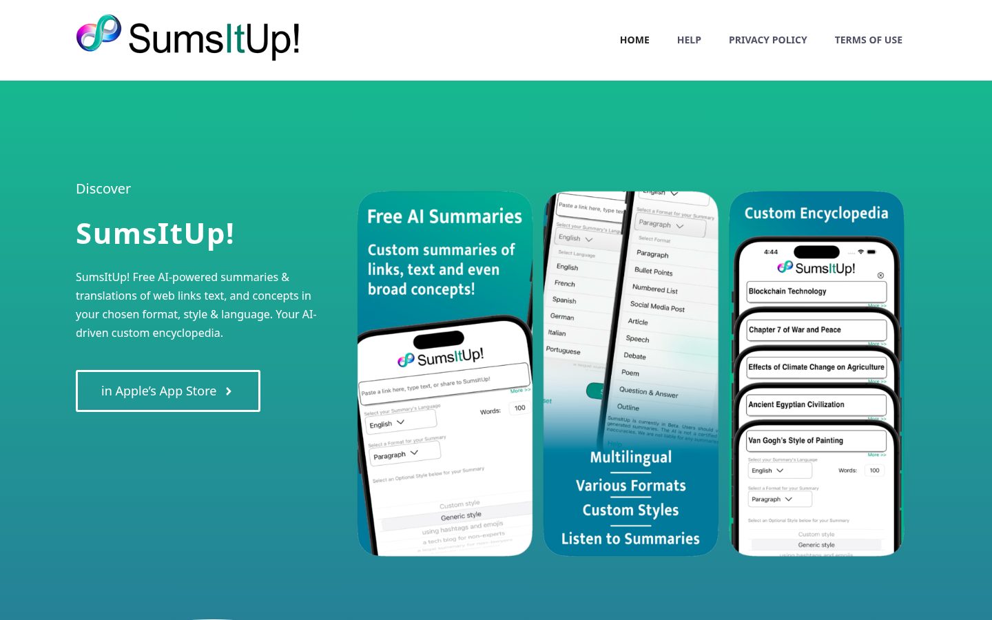 SumsItUp Homepage