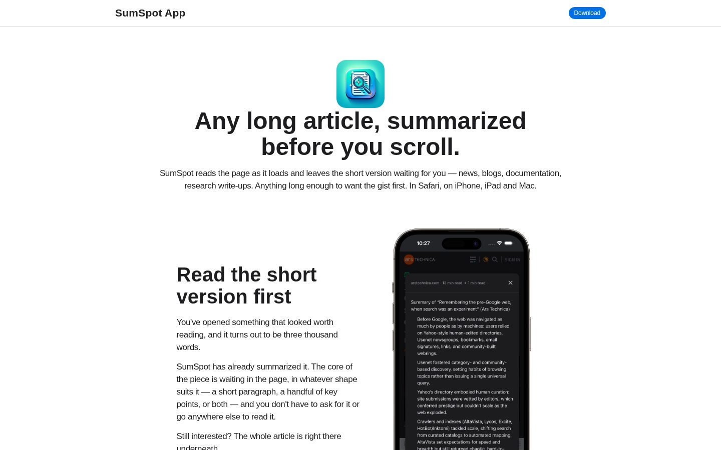 SumSpot Homepage