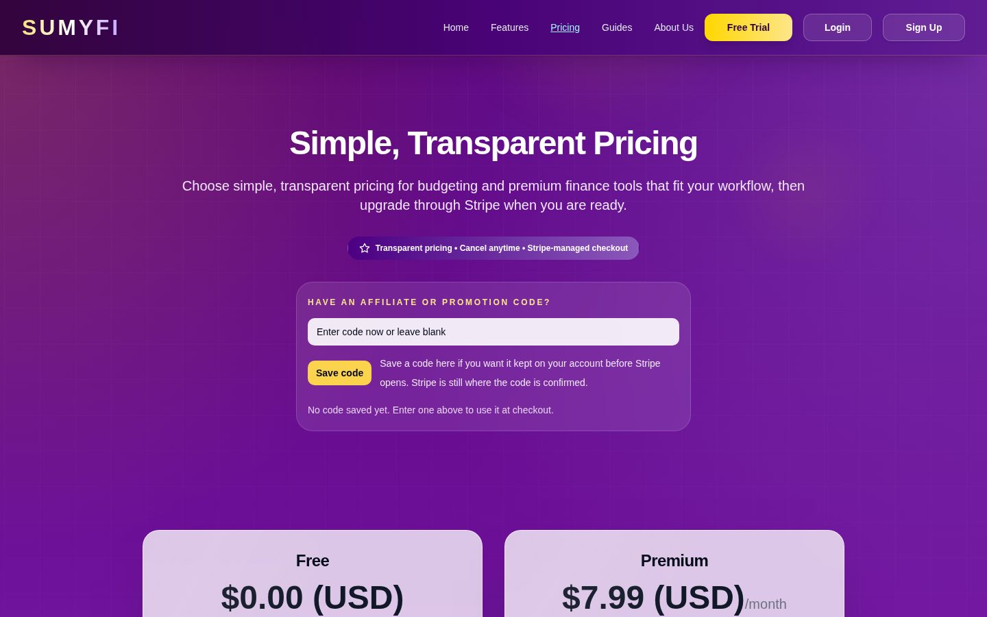 Sumyfi Pricing
