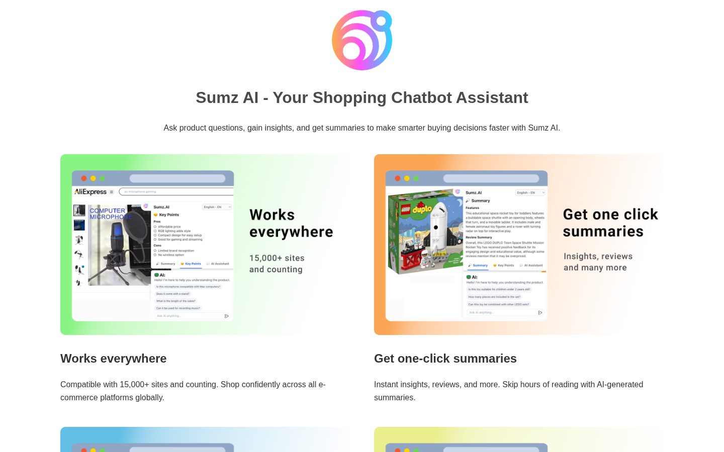 Sumz AI Homepage
