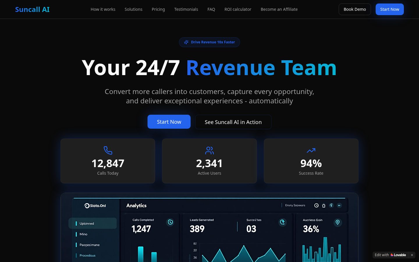 Suncall AI Homepage