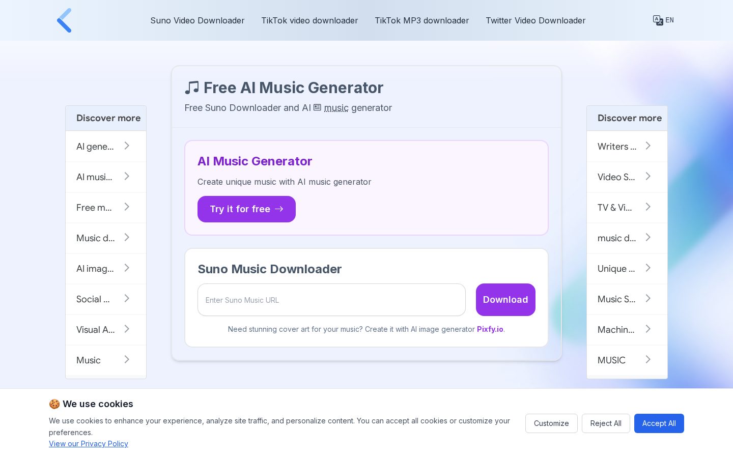 Suno Downloader Homepage