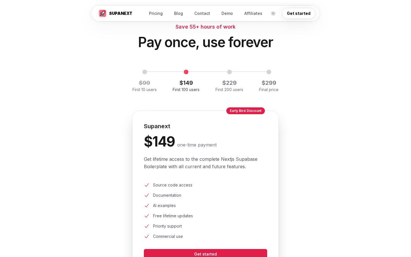 SupaNext Pricing
