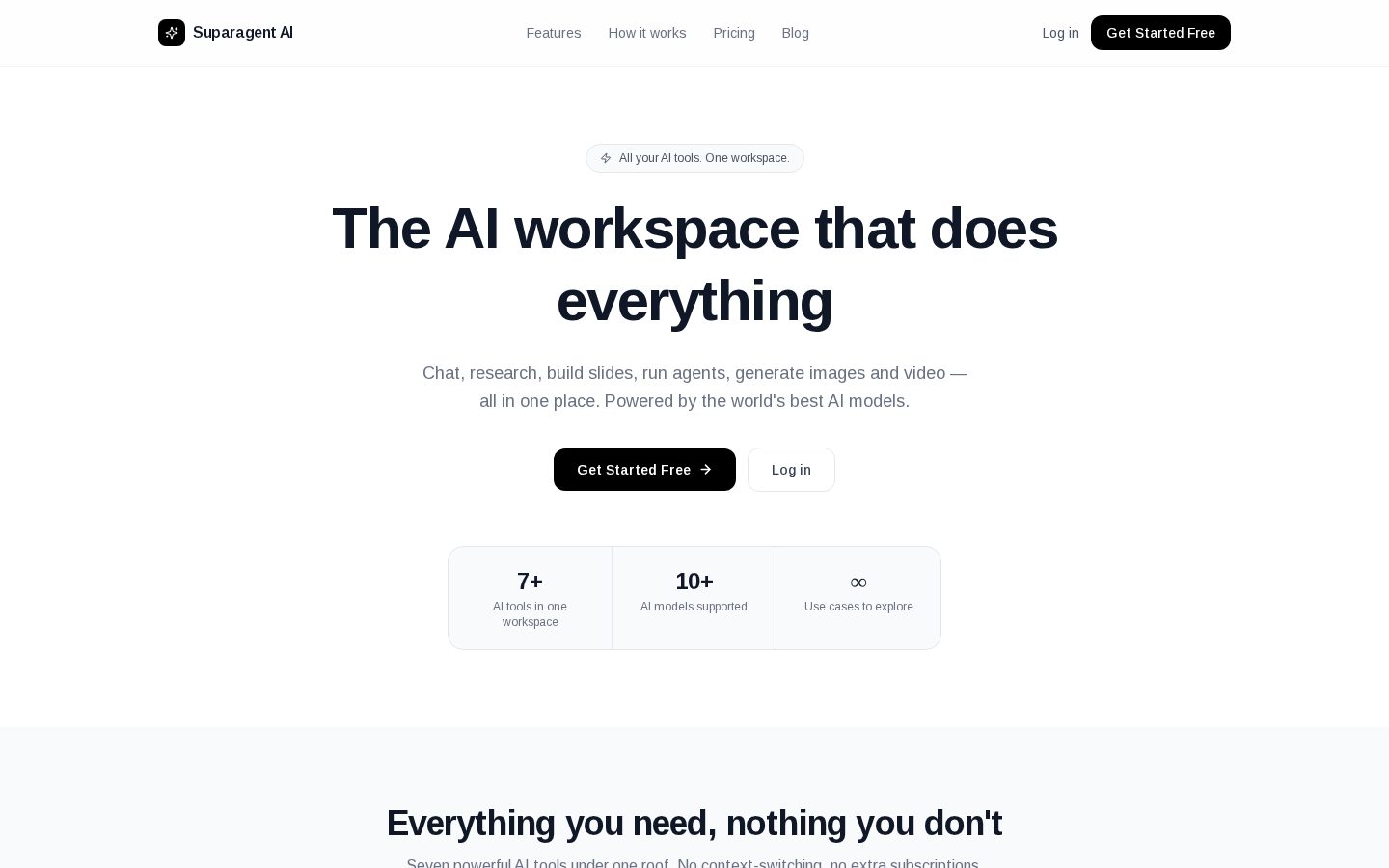 Suparagent AI Homepage