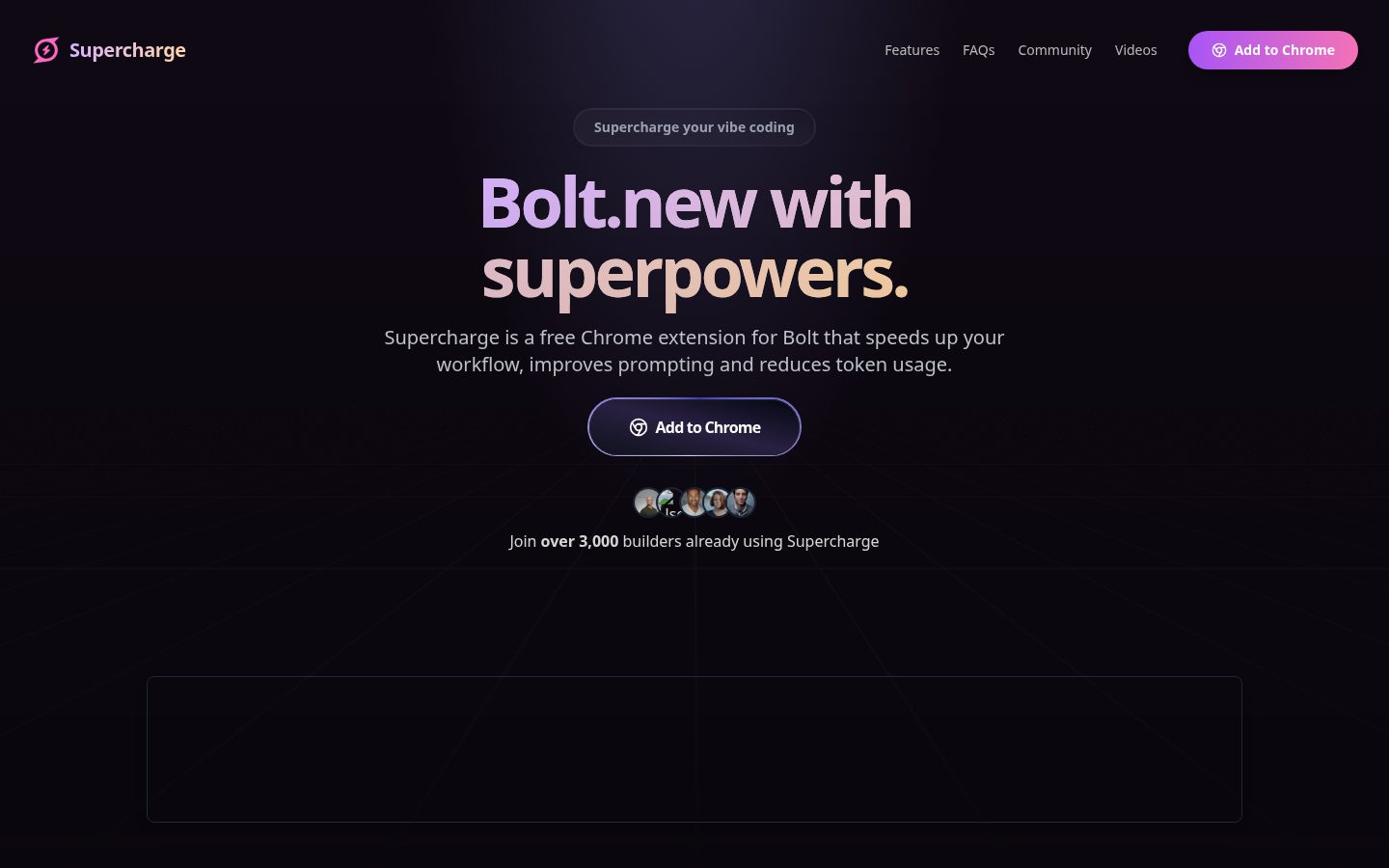 Supercharge for Bolt.new Homepage