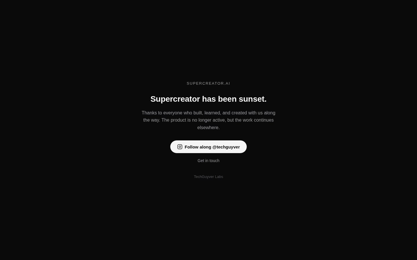 Supercreator.ai Homepage