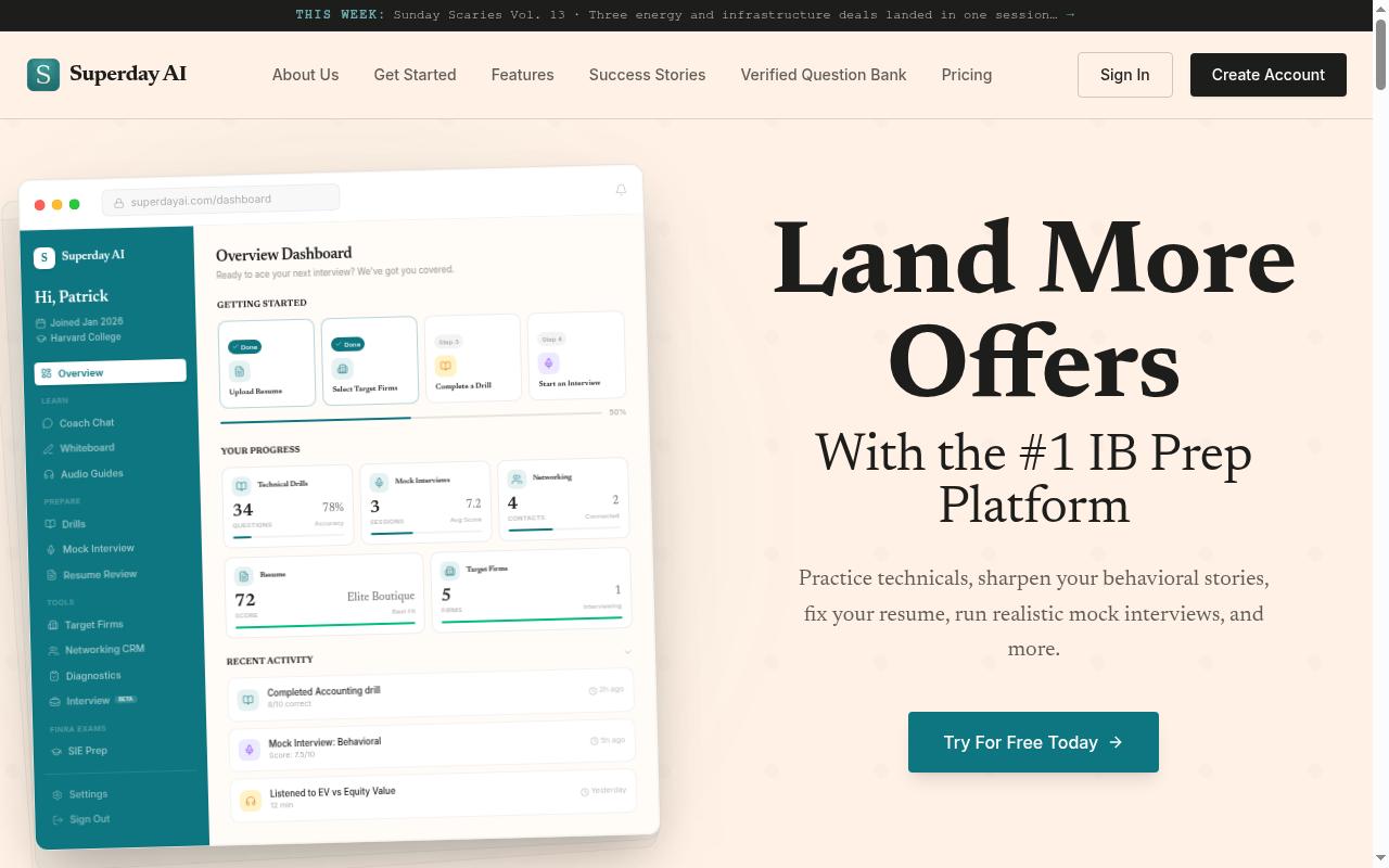 Superday AI Homepage