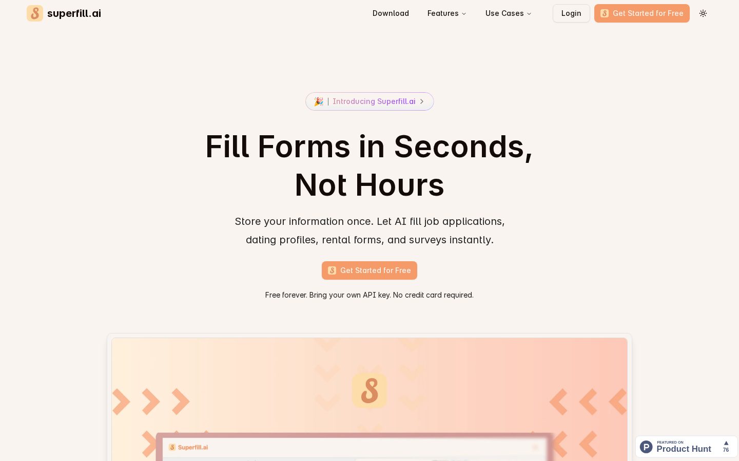 superfill.ai Homepage