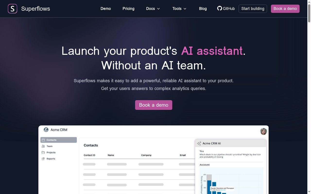 Superflows homepage