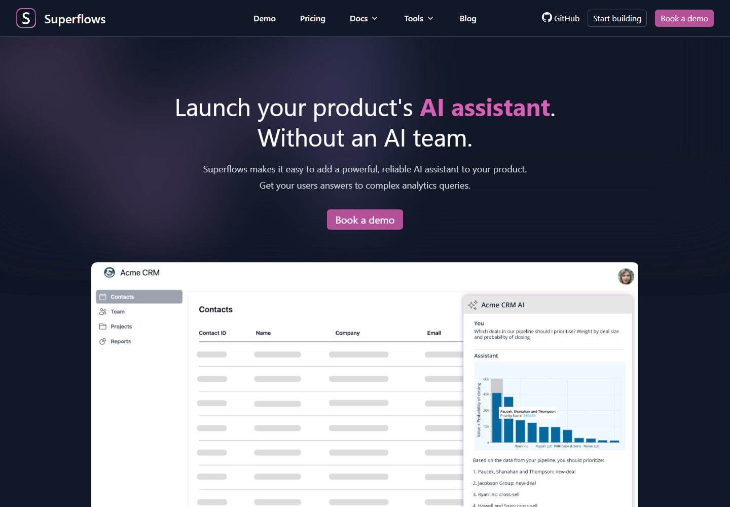 Superflows homepage