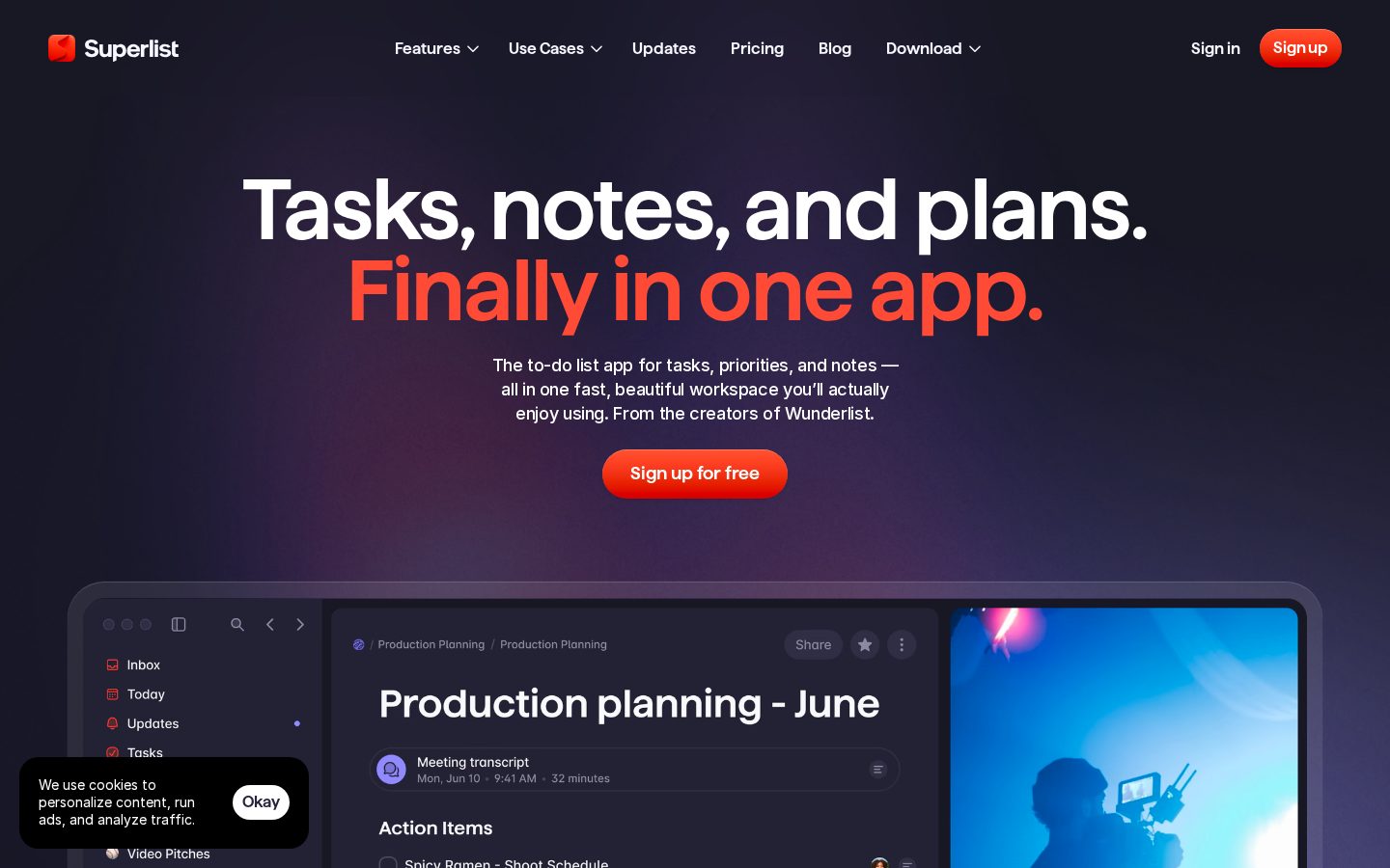 Superlist Homepage