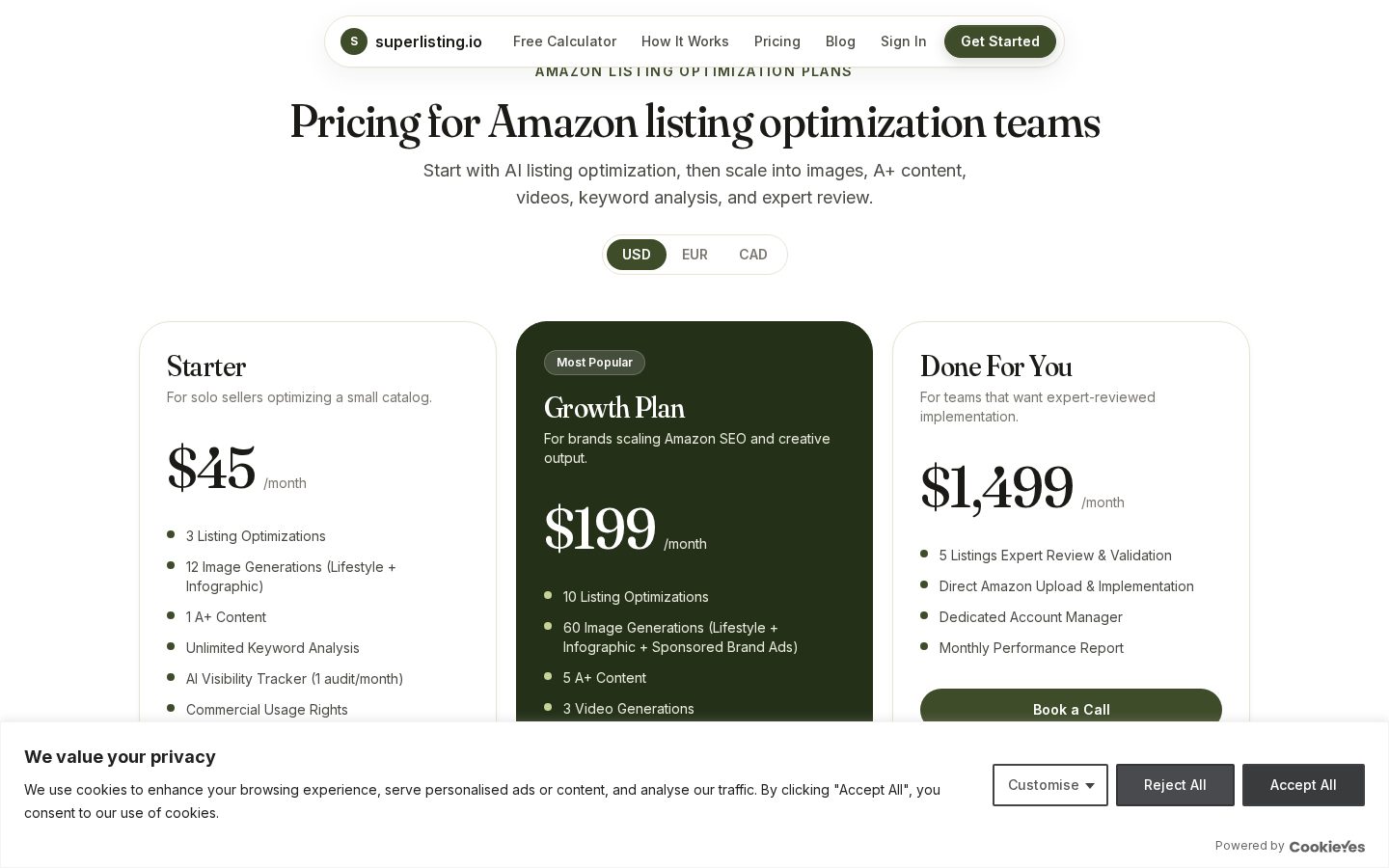 Superlisting Pricing