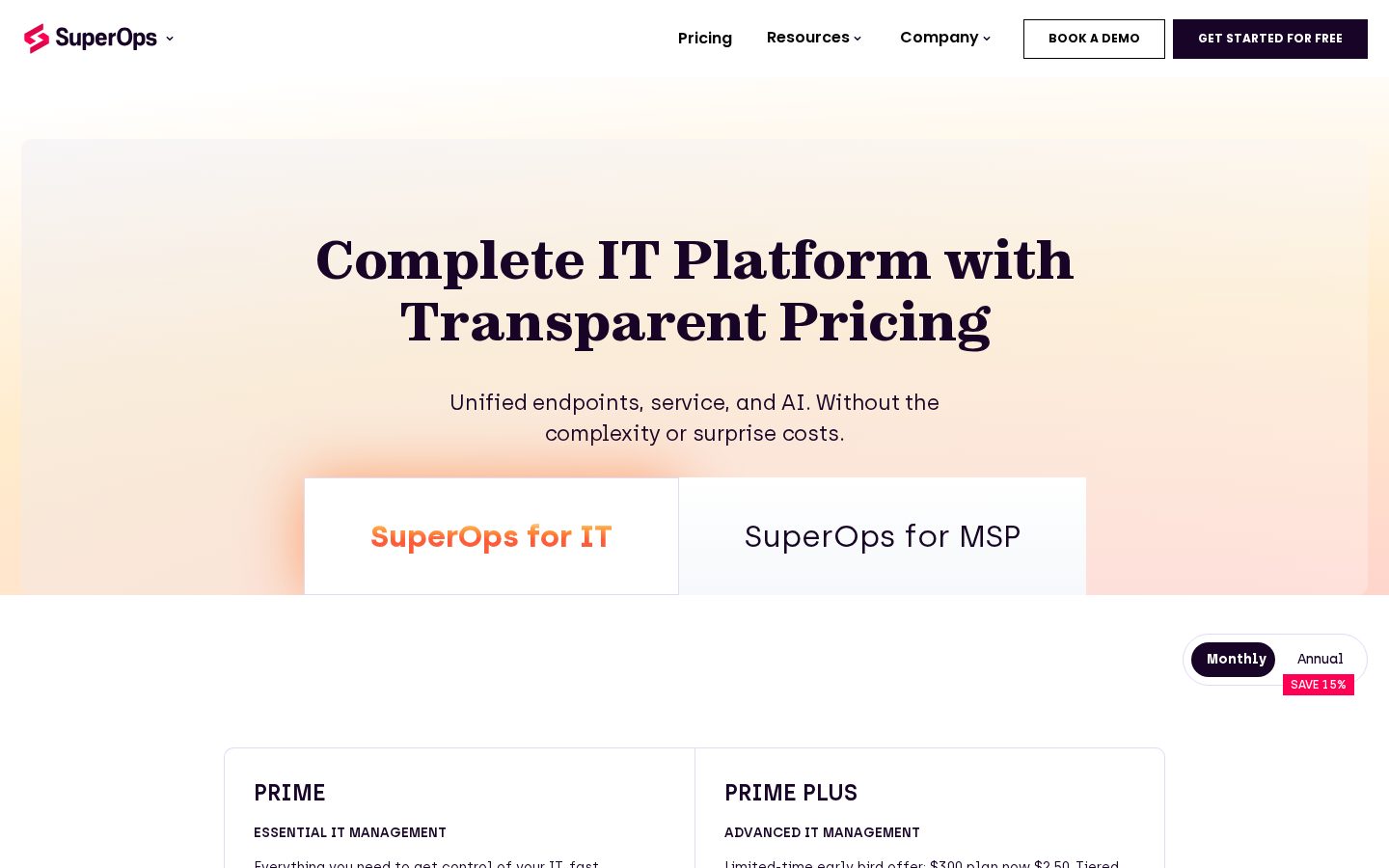 SuperOps Pricing