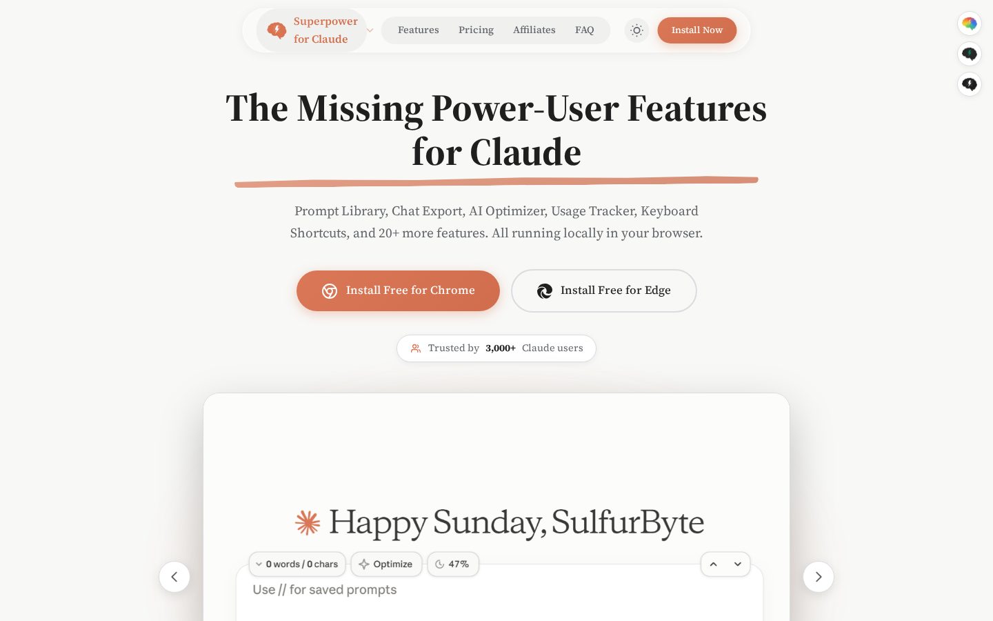 Superpower for Claude Homepage