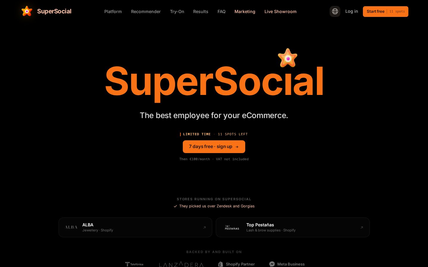 SuperSocial Homepage