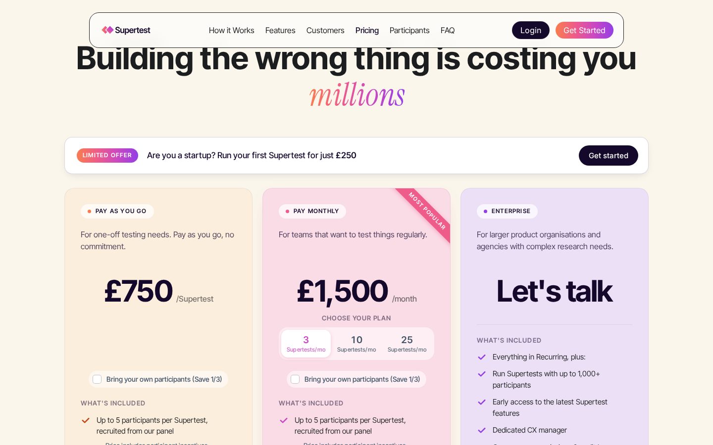 Supertest Pricing