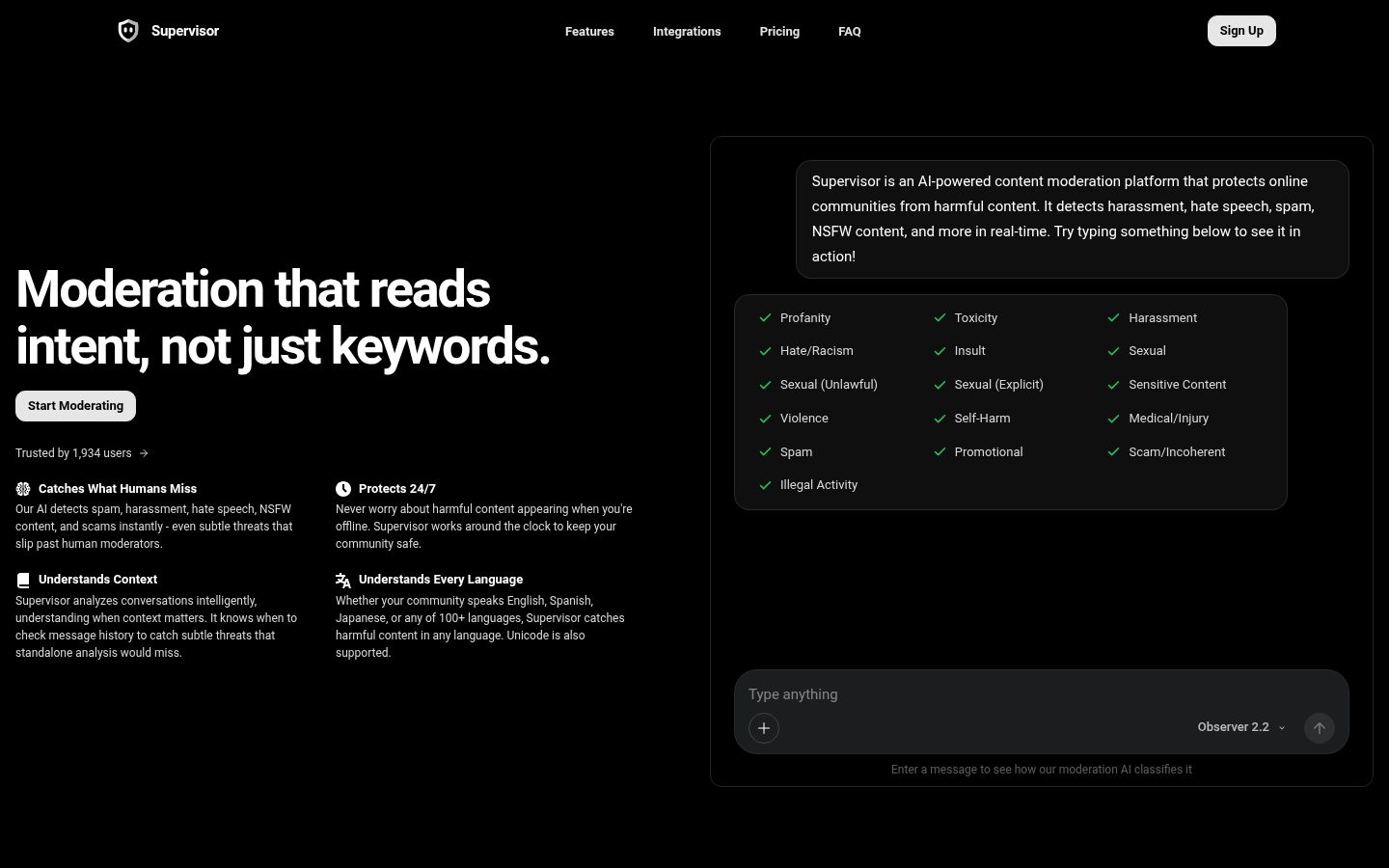 Supervisor Homepage