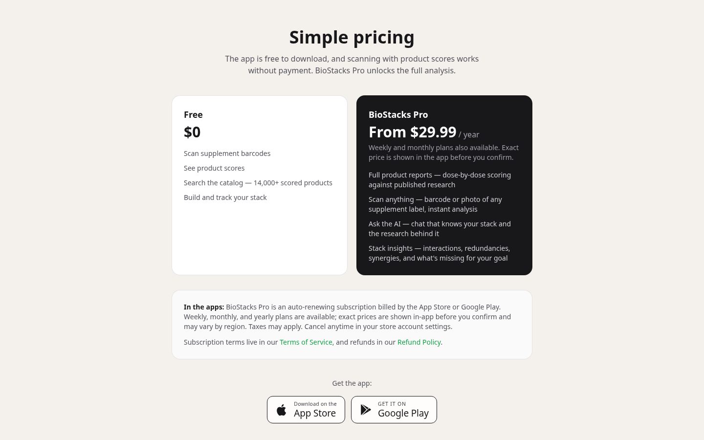 Supplement Scanner Pricing