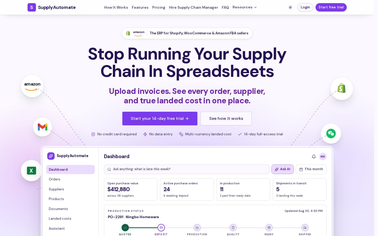 SupplyAutomate Homepage