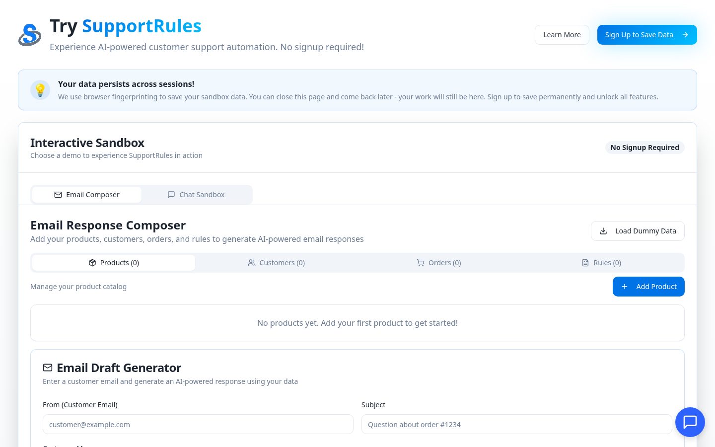 SupportRules Homepage