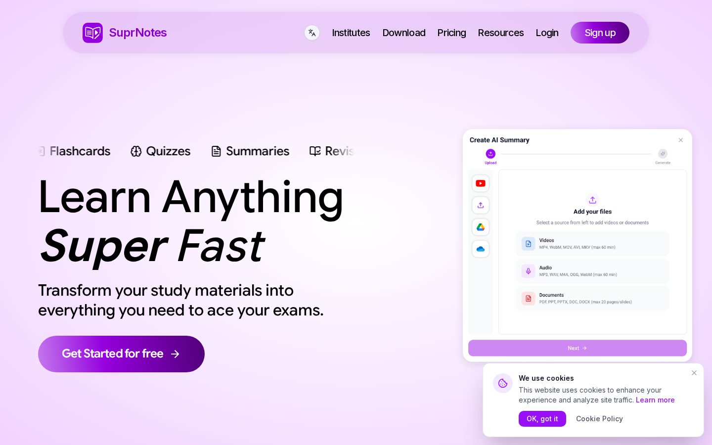 Suprnotes Homepage