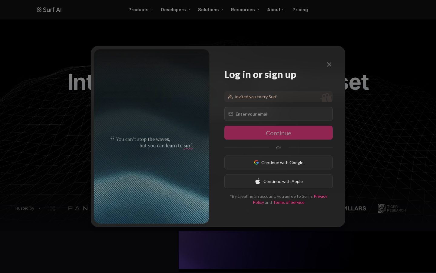Surf Homepage