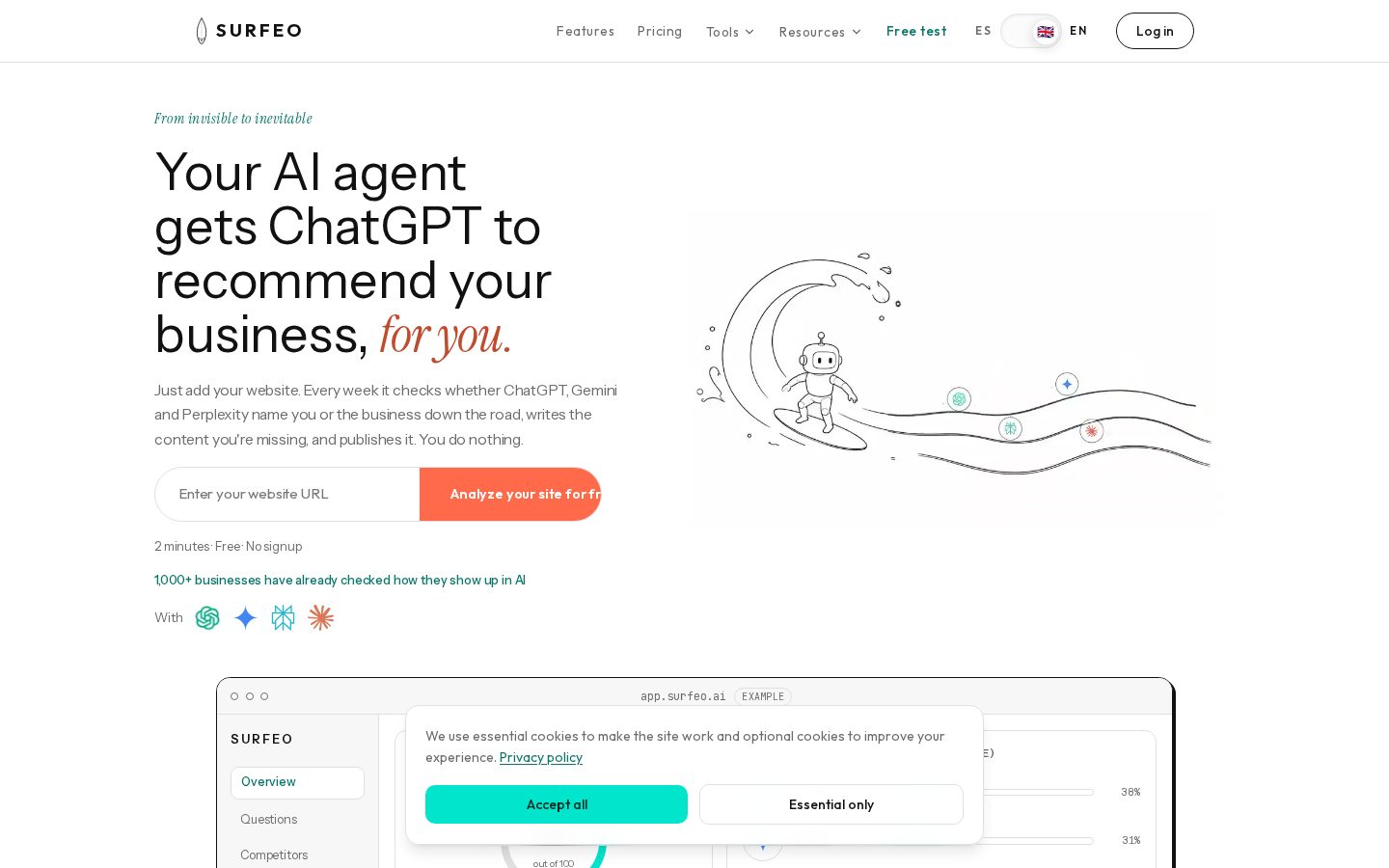 Surfeo Homepage