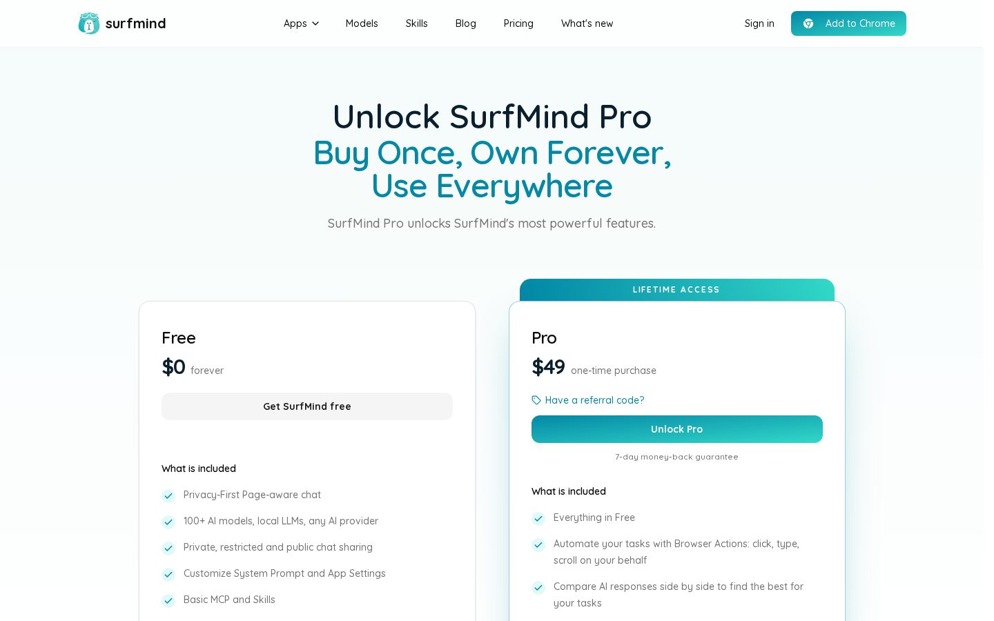 SurfMind Pricing