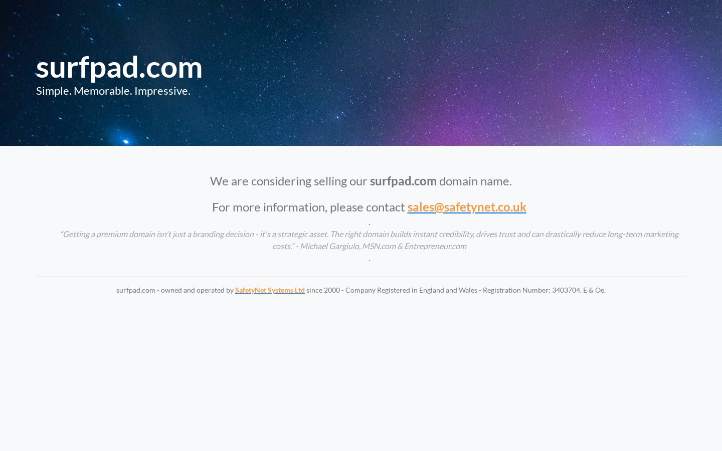 SurfPad Homepage