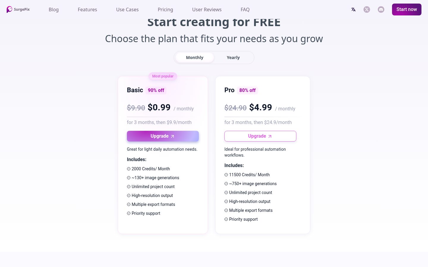 SurgePix Pricing