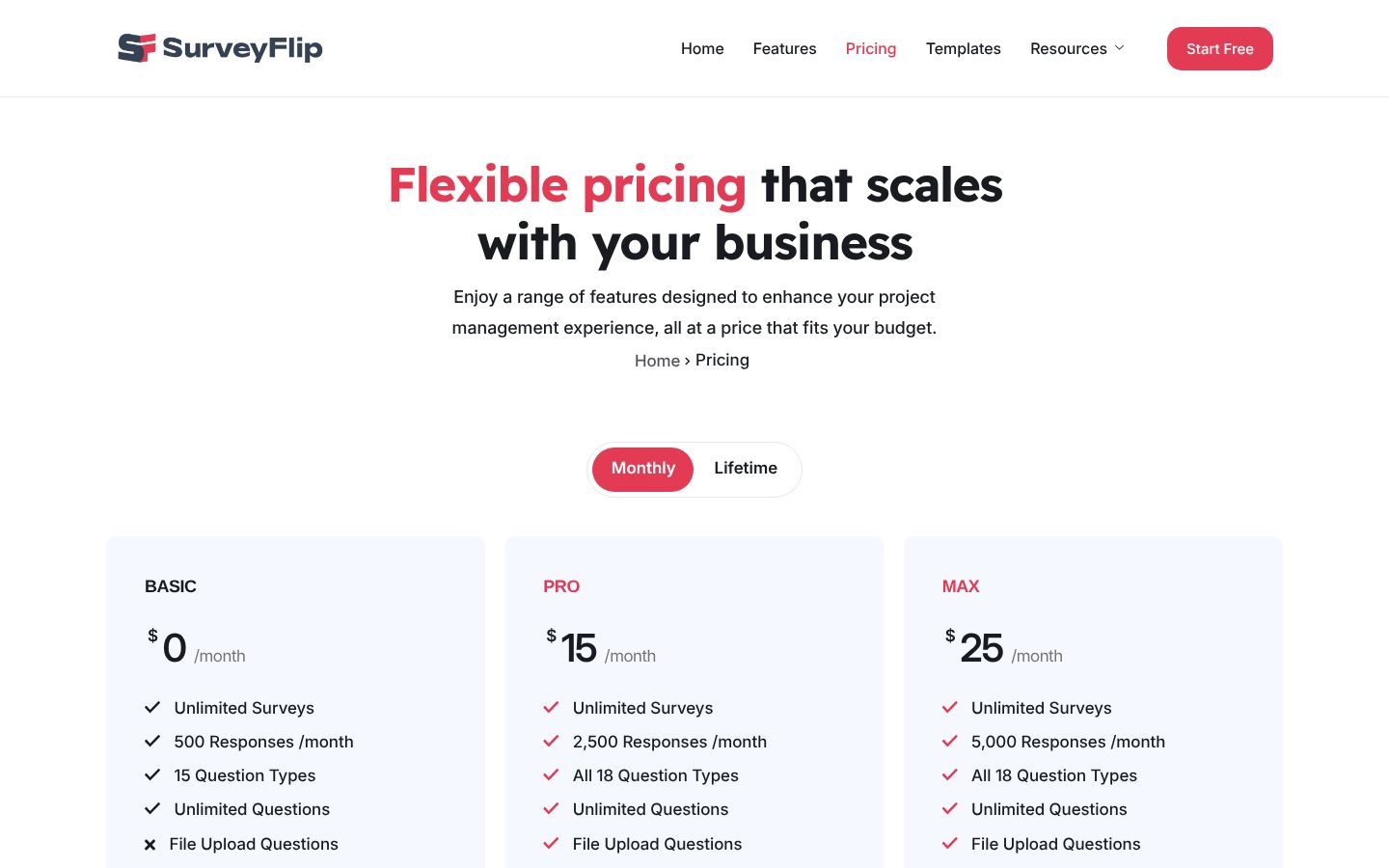 SurveyFlip Pricing