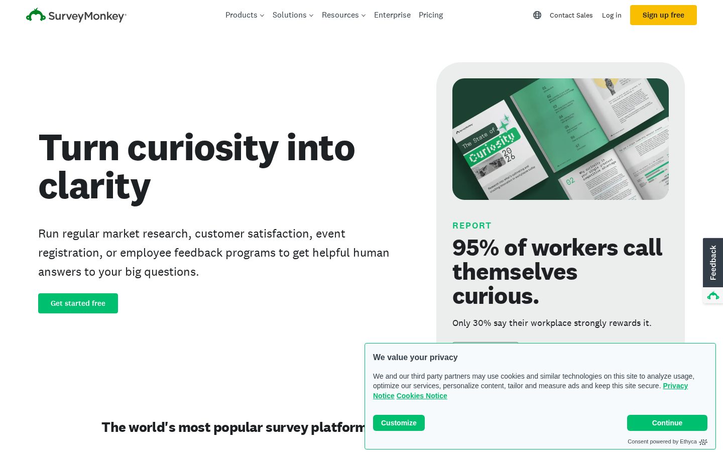 SurveyMonkey Homepage