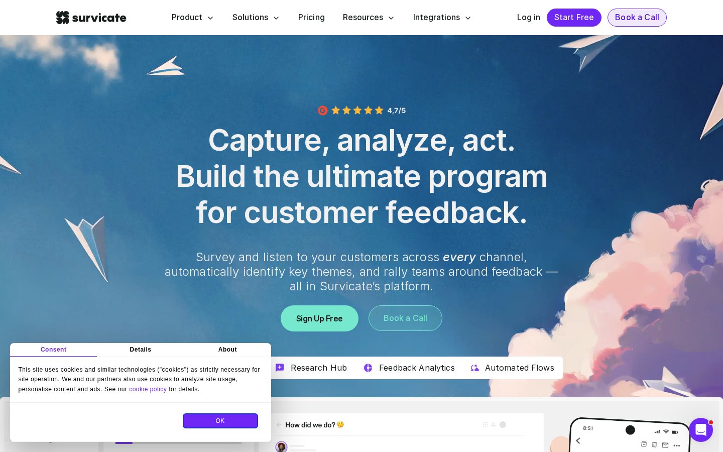 Survicate Homepage