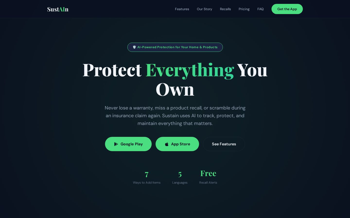 Sustain Homepage