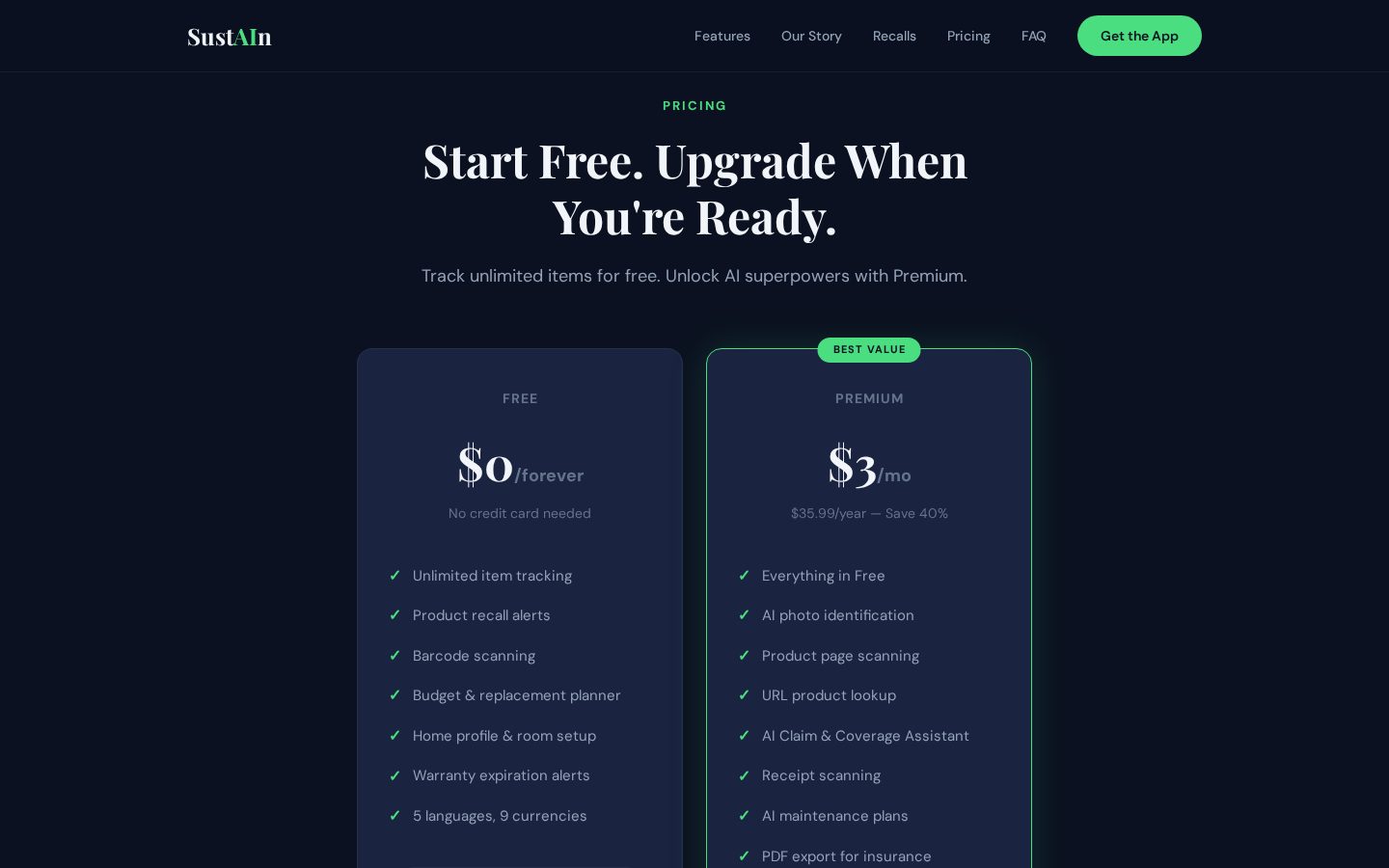Sustain Pricing