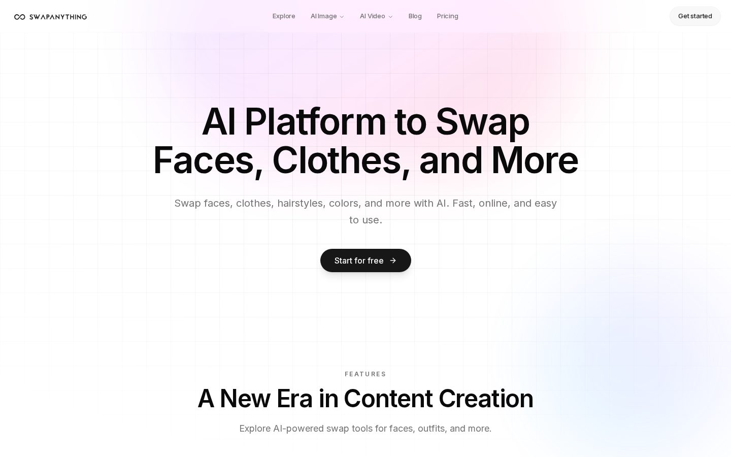 SwapAnything.io Homepage