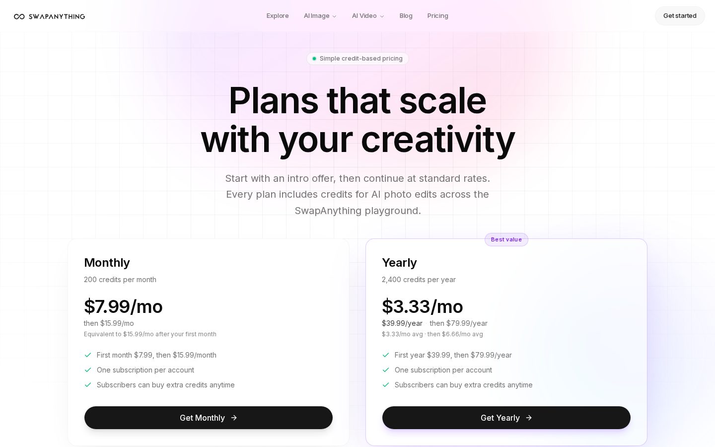SwapAnything.io Pricing