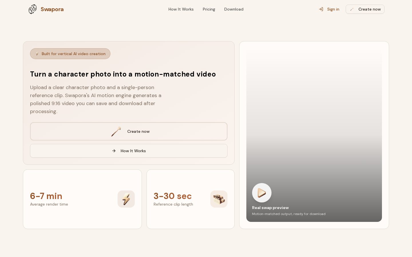 Swapora AI Homepage