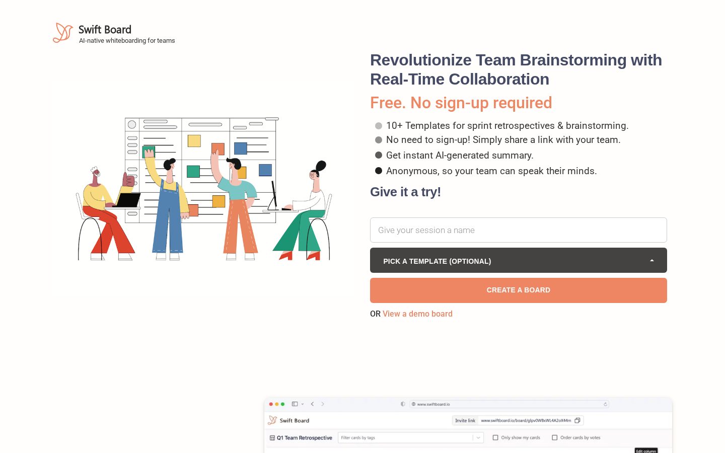 Swift Board Homepage