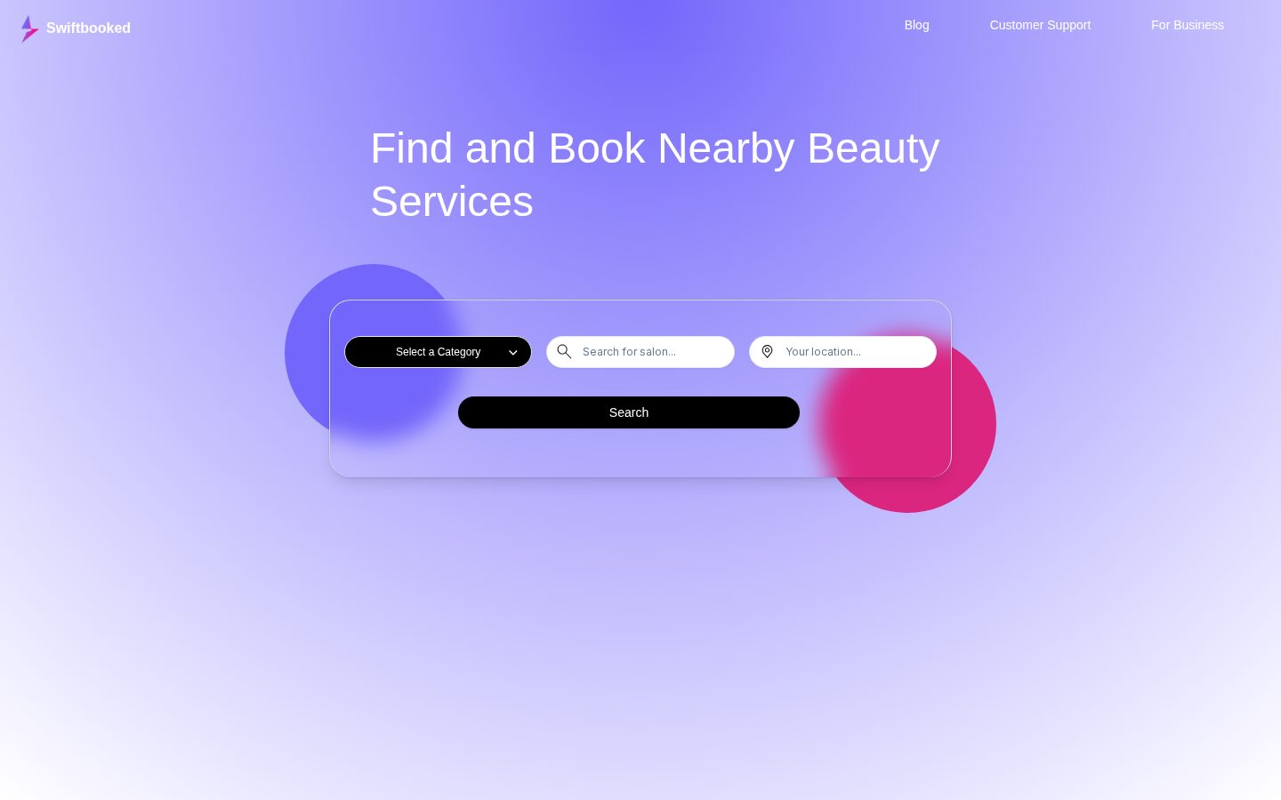 Swiftbooked Homepage