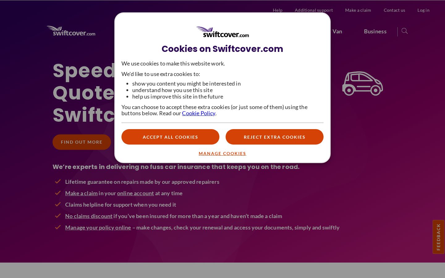 SwiftCover Homepage