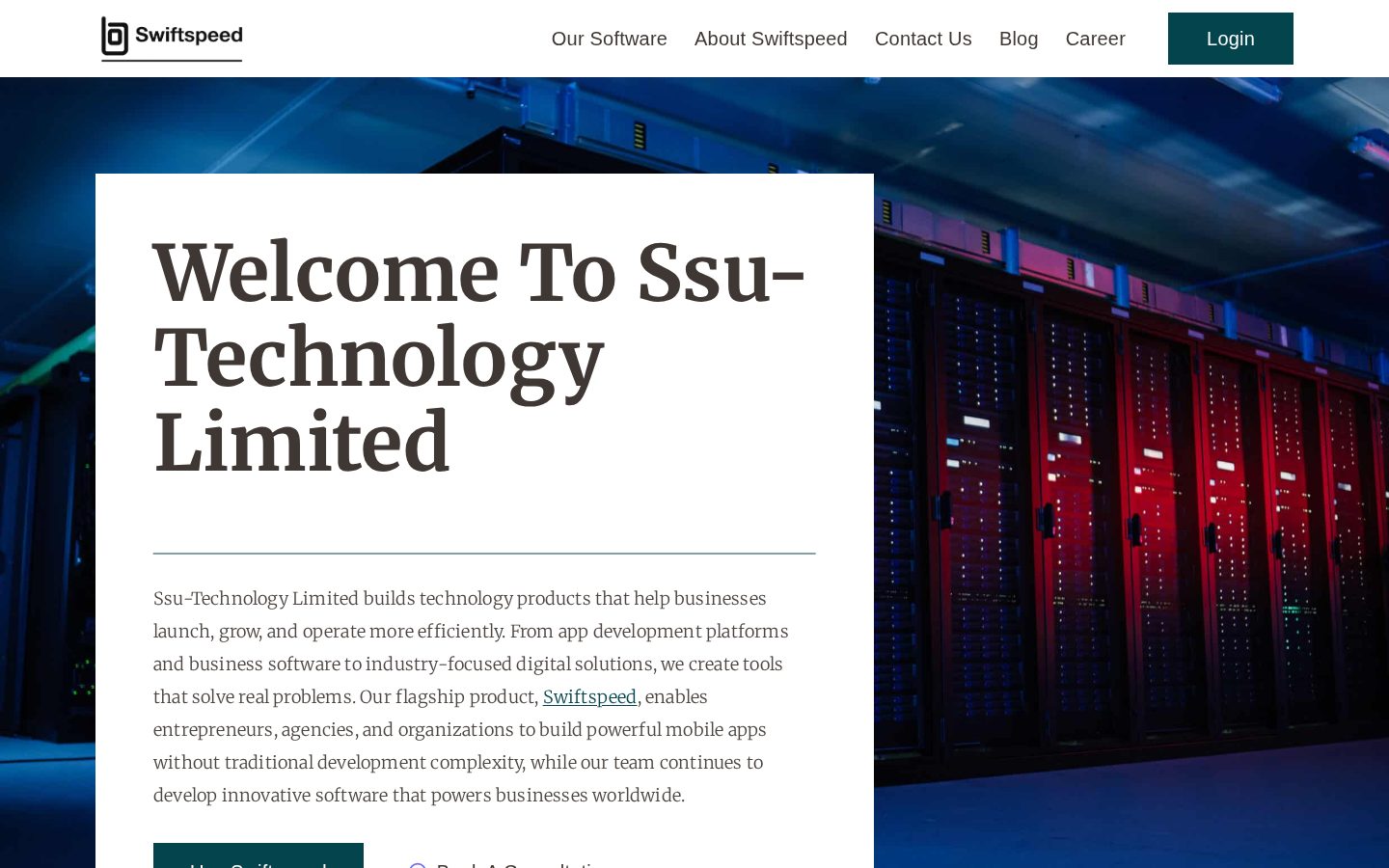Swiftspeed Homepage
