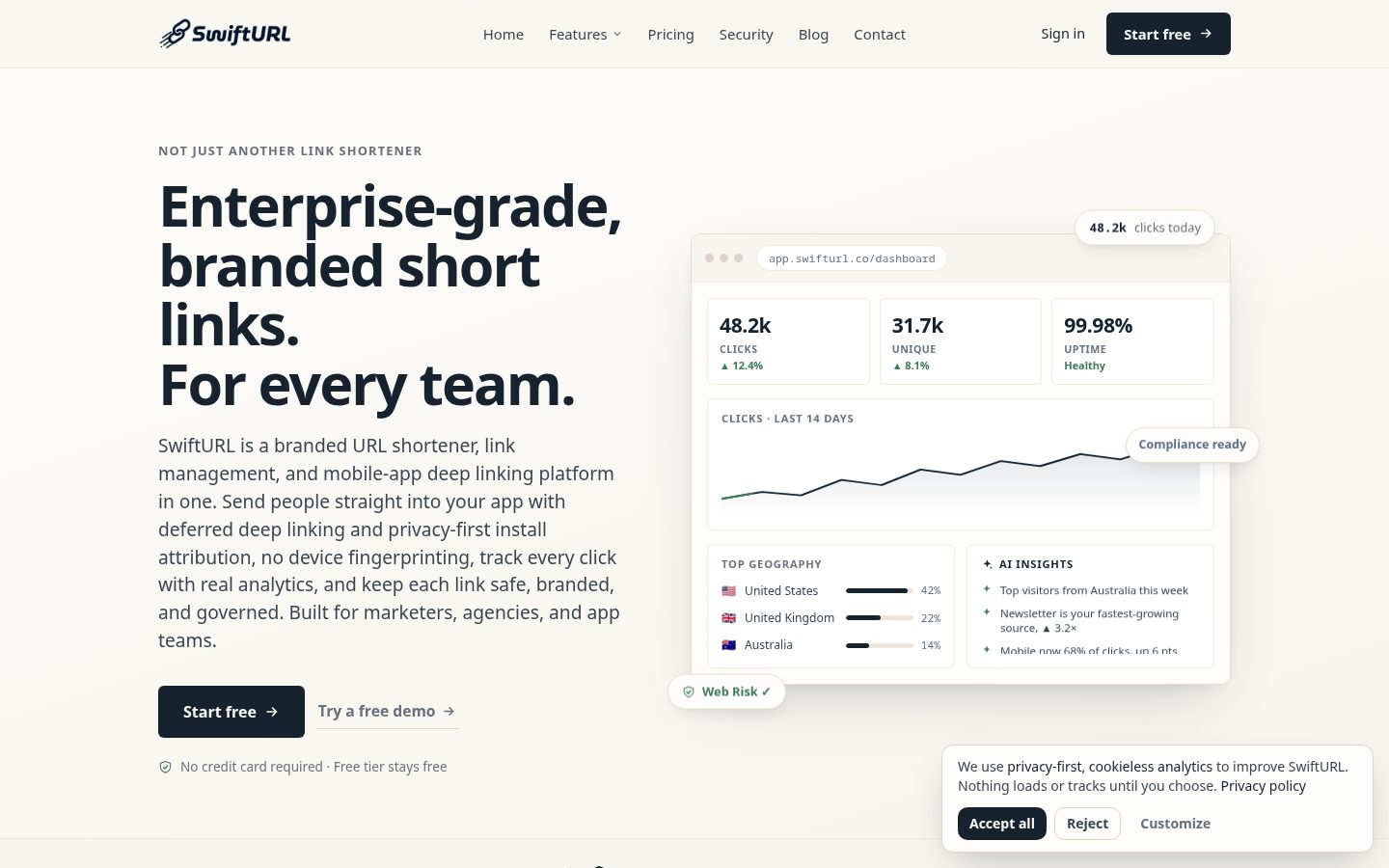 SwiftURL Homepage