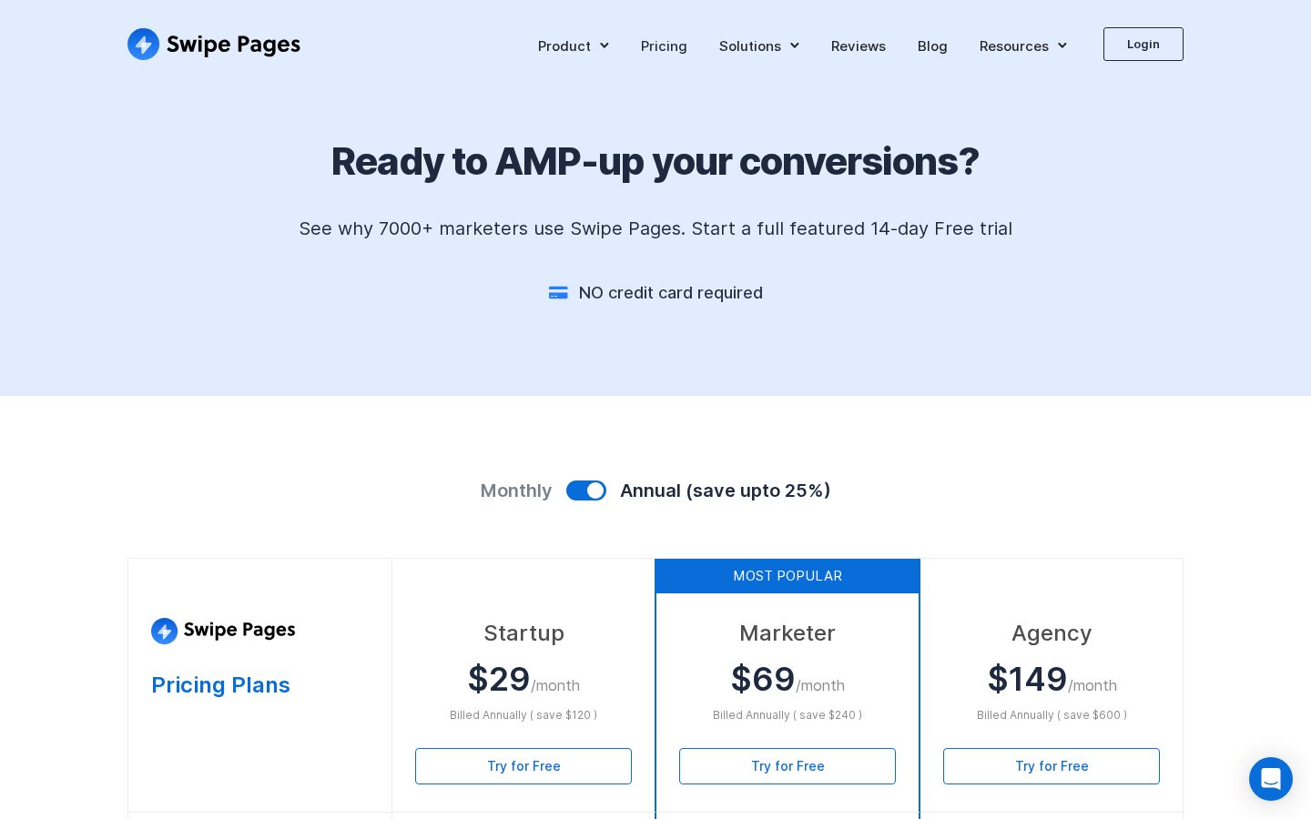 Swipe Pages Pricing